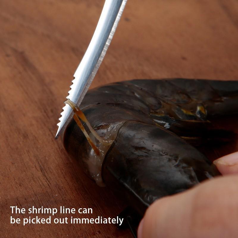 2PCS Shrimp Deveiner and Shellfish Opener Knife Set Stainless Steel Wood Handle V528-SHRIMPOPENER-2PCS-348526