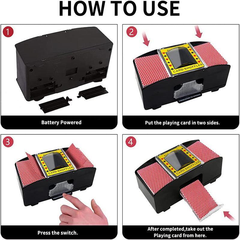 2 Deck Automatic Card Shuffler for Poker Casino Home Game Use V528-SHUFFLER-65253