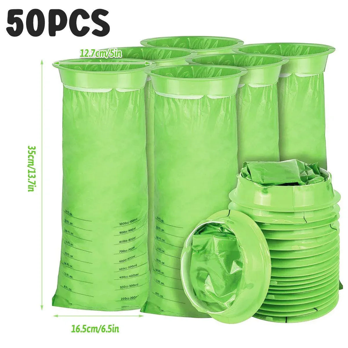 50PCS Motion Sickness Bags Portable Car Travel Vomit Bags for Morning Nausea V528-SICKNESS-BAG-GREEN-50PCS-615235