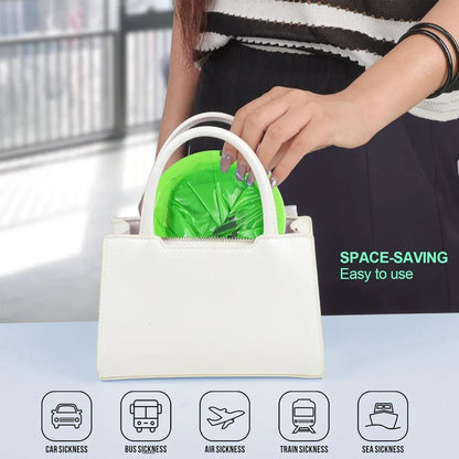 50PCS Motion Sickness Bags Portable Car Travel Vomit Bags for Morning Nausea V528-SICKNESS-BAG-GREEN-50PCS-615235