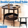 Trendy Black Round Coffee Side Table Modern Minimalist End Table for Living Room V528-SIDE-TABLE-BLACK-247589