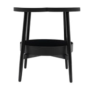 Trendy Black Round Coffee Side Table Modern Minimalist End Table for Living Room V528-SIDE-TABLE-BLACK-247589