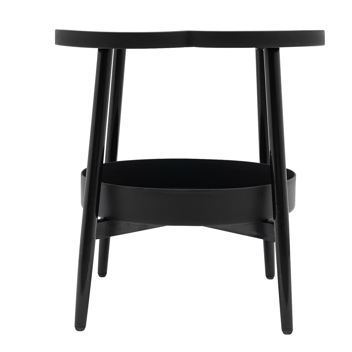 Trendy Black Round Coffee Side Table Modern Minimalist End Table for Living Room V528-SIDE-TABLE-BLACK-247589