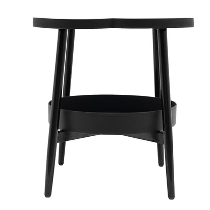 Trendy Black Round Coffee Side Table Modern Minimalist End Table for Living Room V528-SIDE-TABLE-BLACK-247589