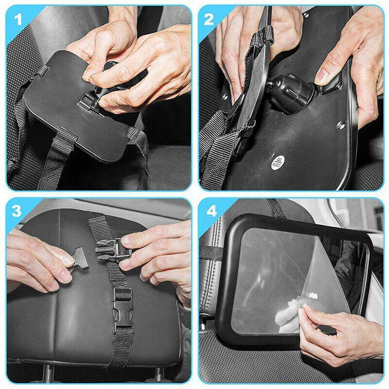 Car Rear Facing Mirror for Little Ones Travel Use Back View Organizer V528-SIGHTGLASS-BLACK-98617