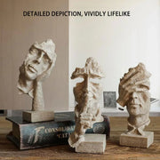 Resin Sculpture 3pcs Modern Office Desktop Art Decor Ornament Home Decoration V528-SILENT-S-CMSJ-SHAYAN3PC-272800