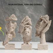 Resin Sculpture 3pcs Modern Office Desktop Art Decor Ornament Home Decoration V528-SILENT-S-CMSJ-SHAYAN3PC-272800