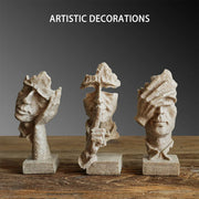 Resin Sculpture 3pcs Modern Office Desktop Art Decor Ornament Home Decoration V528-SILENT-S-CMSJ-SHAYAN3PC-272800