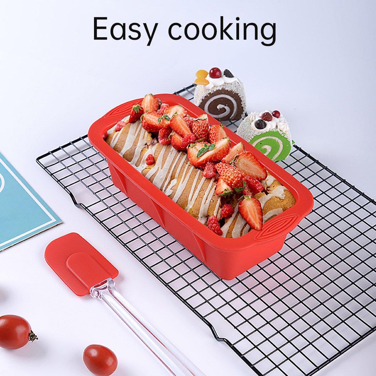 High Temperature Resistant Rectangular Silicone Cake Mold Baking Pan for Kitchen - Blue V528-SILICONE-BAKING-SHEET-BLUE-985556