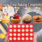 2pcs 24 Hole Round Silicone Cake Baking Pan DIY Baking Mold for Easy Cake Making V528-SILICONE-CAKE-MOLD-RED-2PCS-223377