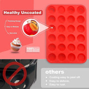 2pcs 24 Hole Round Silicone Cake Baking Pan DIY Baking Mold for Easy Cake Making V528-SILICONE-CAKE-MOLD-RED-2PCS-223377