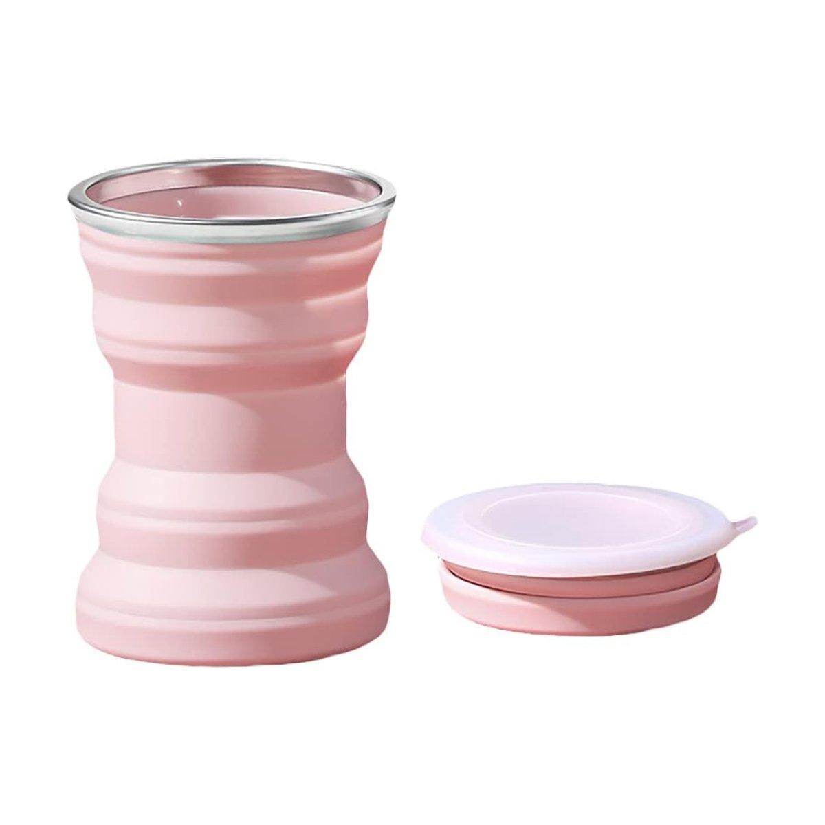 Silicone Folding Travel Mug Portable Retractable Collapsible Mug Outdoor Camping - Sakura Pink V528-SILICONE-CUP-PINK-723357