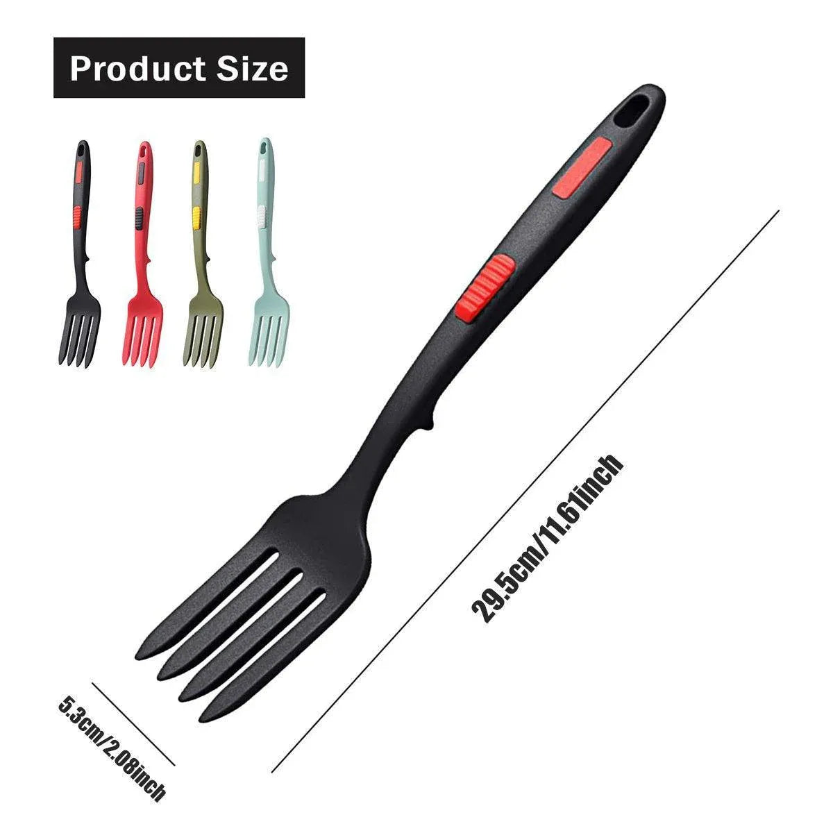 2PCS Silicone Heat Resistant Flexible Cooking Forks Dishwasher Safe Kitchen - Blue-Green V528-SILICONE-FORK-BLUE-GREEN-2PCS-259971