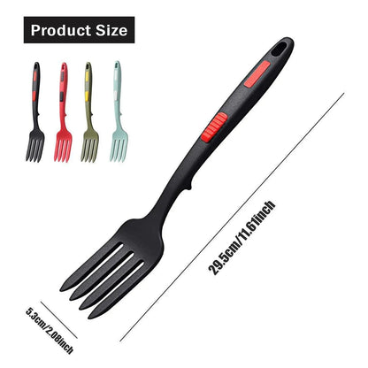 2PCS Silicone Heat Resistant Flexible Cooking Forks Dishwasher Safe Kitchen - Red-Black V528-SILICONE-FORK-RED-BLACK-2PCS-998129