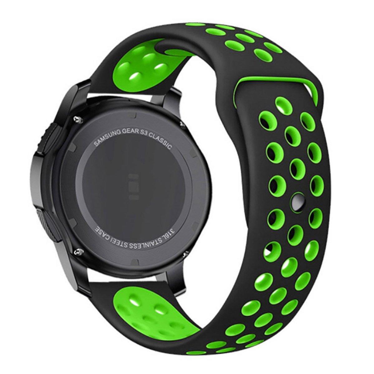 22mm 20mm Silicone Sports Watch Band for Samsung Huawei Huami Two-Tone Strap - 20mm-White V528-SILICONE-STRAP-20MM-WHITE-662728