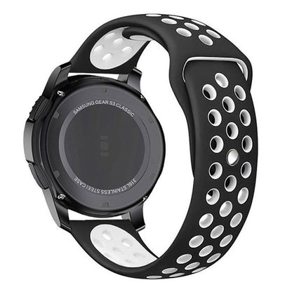 22mm 20mm Silicone Sports Watch Band for Samsung Huawei Huami Two-Tone Strap - 22mm-Black V528-SILICONE-STRAP-22MM-BLACK-844787