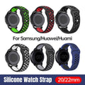 22mm 20mm Silicone Sports Watch Band for Samsung Huawei Huami Two-Tone Strap - 22mm-Grey V528-SILICONE-STRAP-22MM-GREY-566231