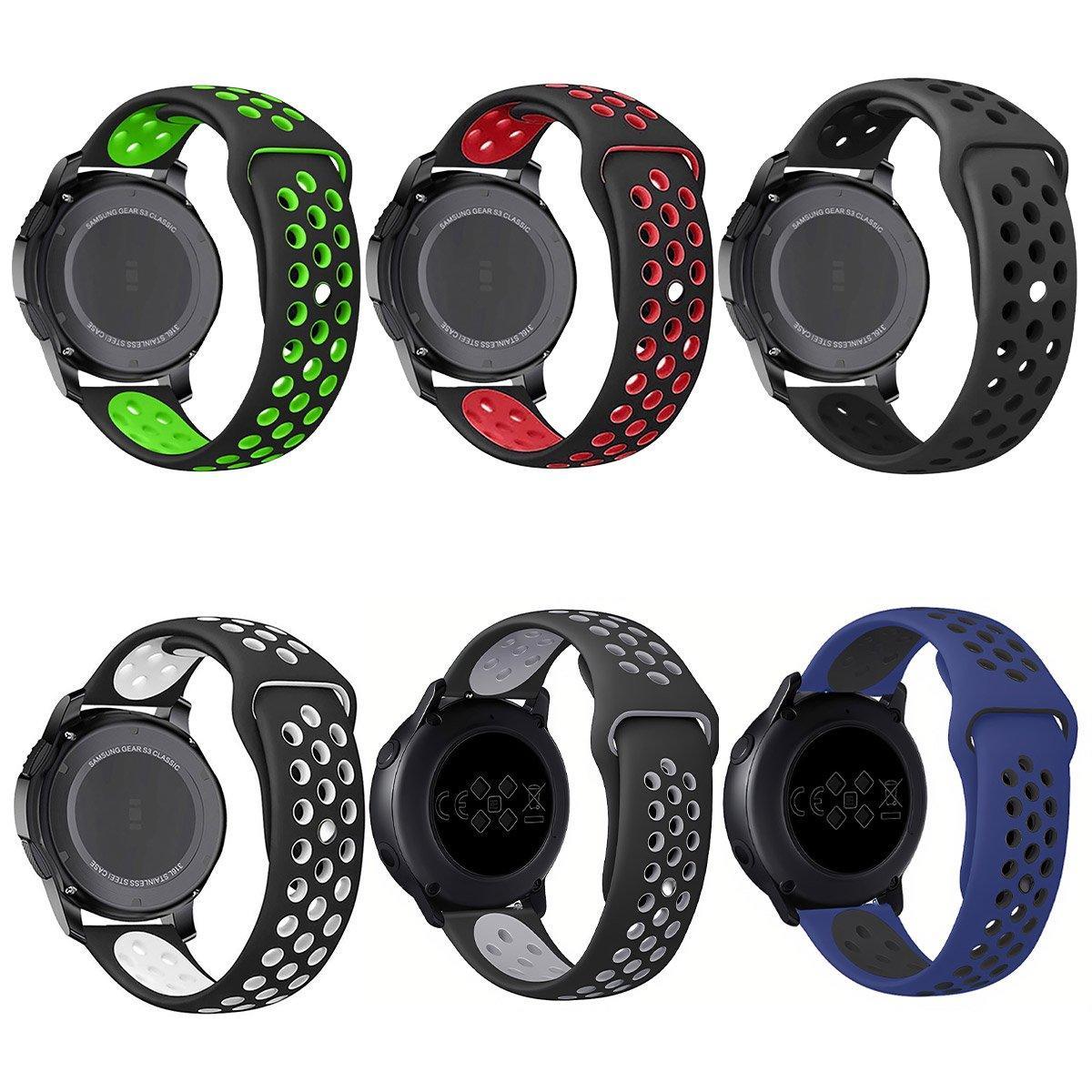 22mm 20mm Silicone Sports Watch Band for Samsung Huawei Huami Two-Tone Strap - 22mm-Red V528-SILICONE-STRAP-22MM-RED-654010