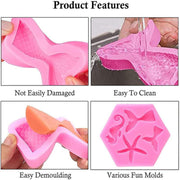 Mermaid Tail Sea Shell Silicone Cake Fondant Sugarcraft Mould Chocolate Mold - Hexagon V528-SILICONEMOLD-HEAGON-432542