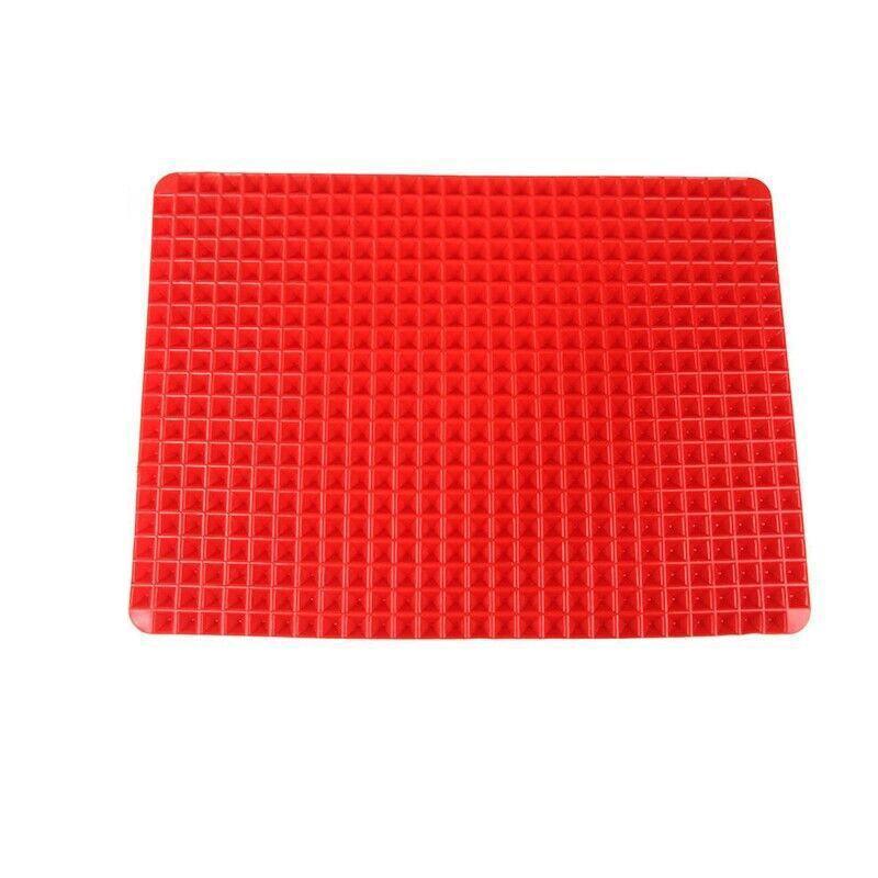 Tray Oven Pan Baking Mat Mould Sheet Liner Non-Stick Silicone Cook Pyramid V528-SILICONEPAD-RED-15859
