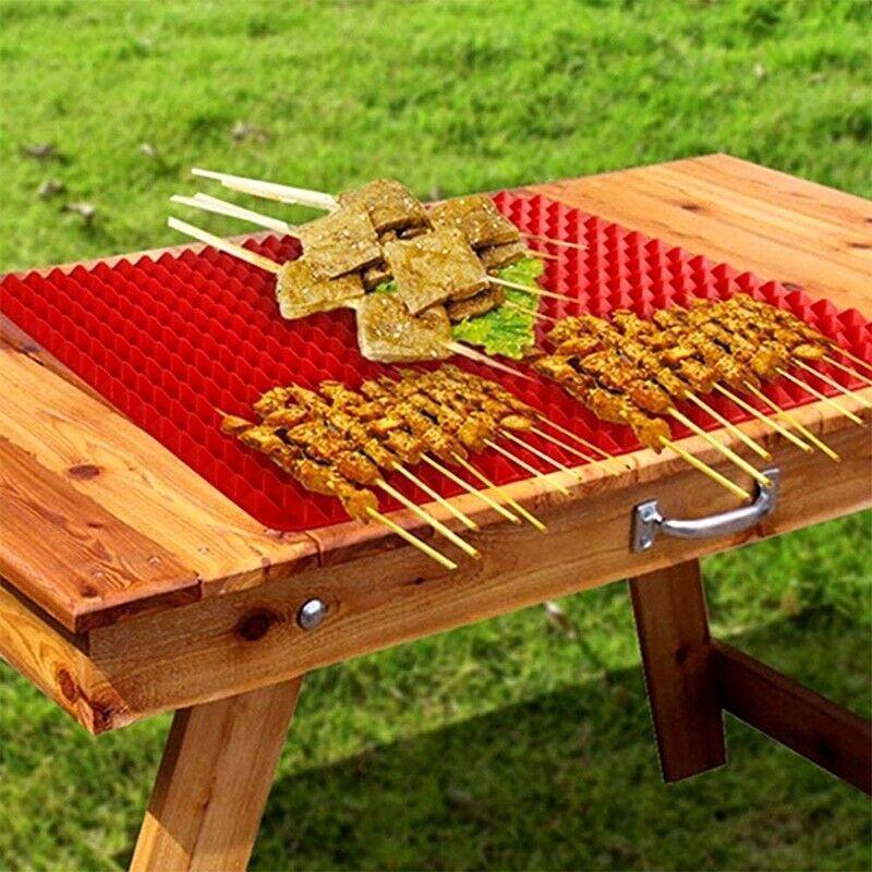 Tray Oven Pan Baking Mat Mould Sheet Liner Non-Stick Silicone Cook Pyramid V528-SILICONEPAD-RED-15859