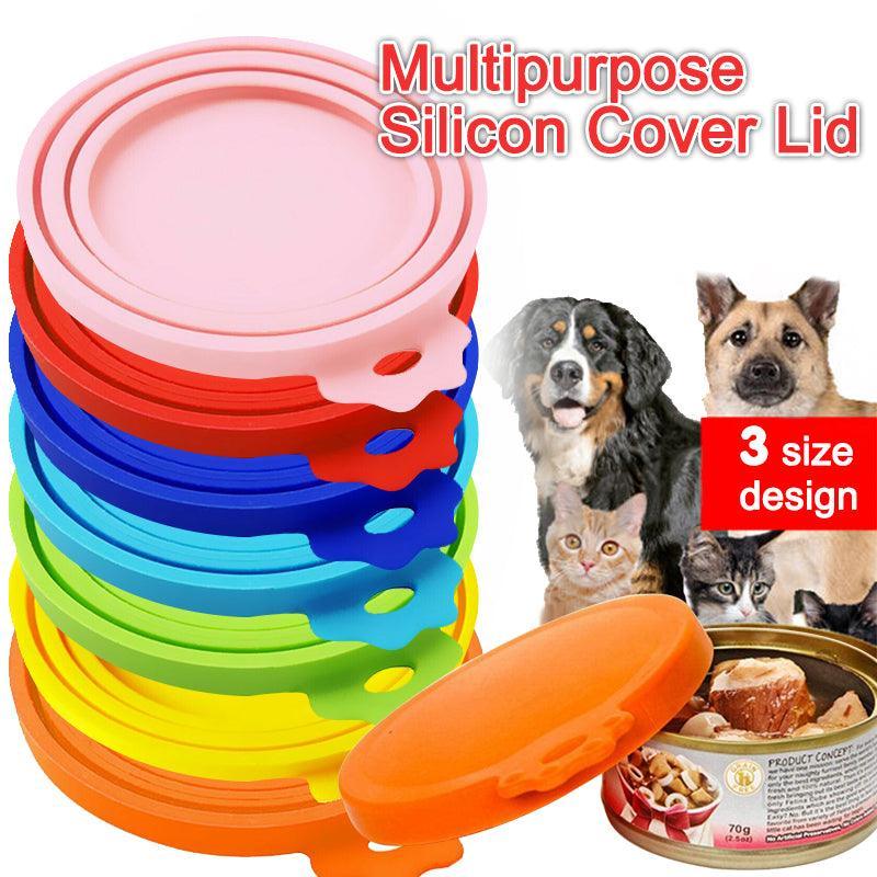 Yellow 1/2/3X Silicone Pet Food Can Cover Reusable Lid for Pet Food Storage - 1 PC V528-SILICONLID-YELLOW-1PC37197
