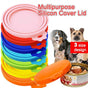 Yellow 1/2/3X Silicone Pet Food Can Cover Reusable Lid for Pet Food Storage - 1 PC V528-SILICONLID-YELLOW-1PC37197