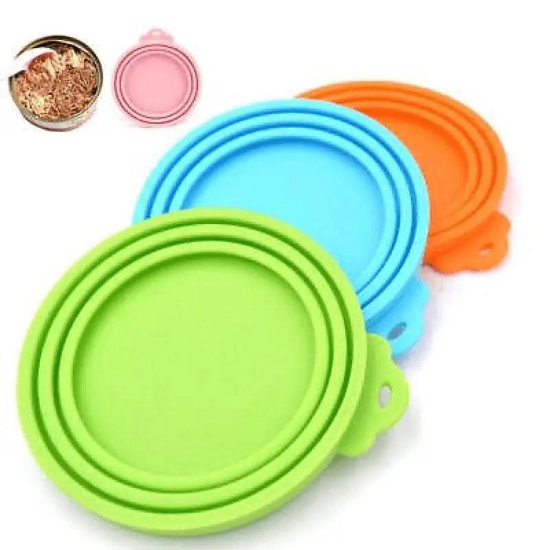 Yellow 1/2/3X Silicone Pet Food Can Cover Reusable Lid for Pet Food Storage - 1 PC V528-SILICONLID-YELLOW-1PC37197