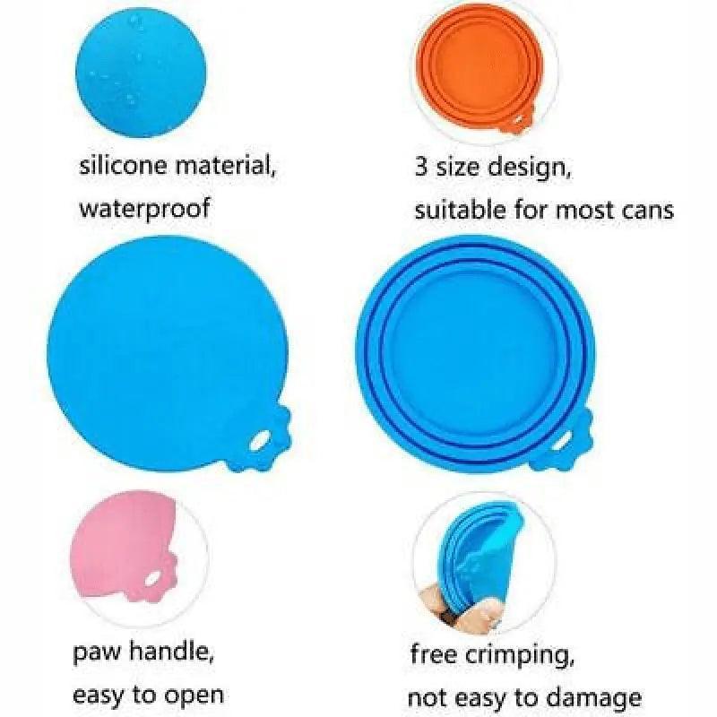 Yellow 1/2/3X Silicone Pet Food Can Cover Reusable Lid for Pet Food Storage - 1 PC V528-SILICONLID-YELLOW-1PC37197