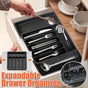 Expandable Cutlery Organizer Adjustable Silverware Drawer Storage Box Tray V528-SILVER-CASE-BLACK-159299