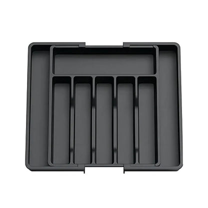 Expandable Cutlery Organizer Adjustable Silverware Drawer Storage Box Tray V528-SILVER-CASE-BLACK-159299