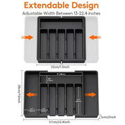 Expandable Cutlery Organizer Adjustable Silverware Drawer Storage Box Tray V528-SILVER-CASE-BLACK-159299