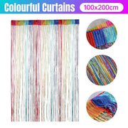 Tassel Decoration Fly Screen Panel Room Door Curtain Divider Window Bead String V528-SILVER-CURTAIN-MULTICOLOR-590674