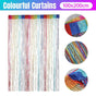Tassel Decoration Fly Screen Panel Room Door Curtain Divider Window Bead String V528-SILVER-CURTAIN-MULTICOLOR-590674
