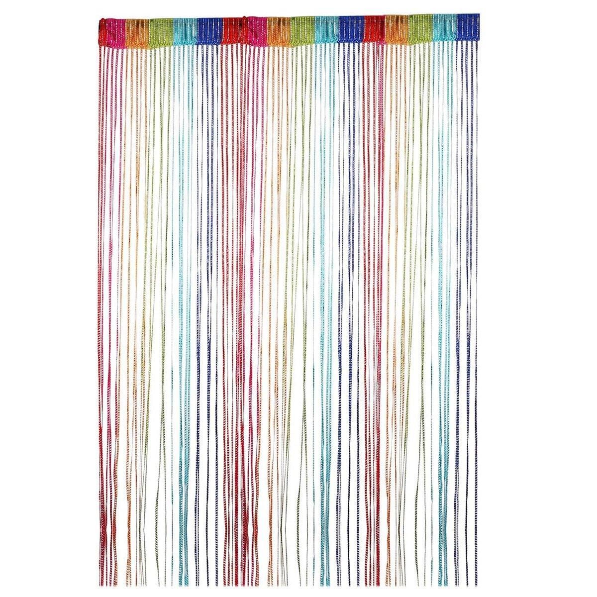 Tassel Decoration Fly Screen Panel Room Door Curtain Divider Window Bead String V528-SILVER-CURTAIN-MULTICOLOR-590674