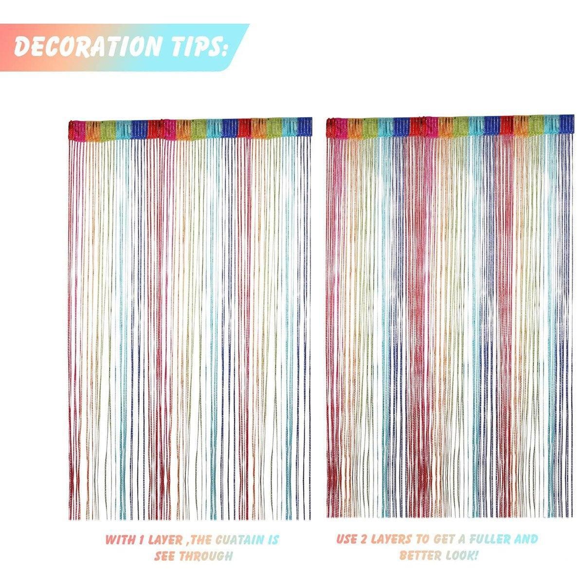 Tassel Decoration Fly Screen Panel Room Door Curtain Divider Window Bead String V528-SILVER-CURTAIN-MULTICOLOR-590674