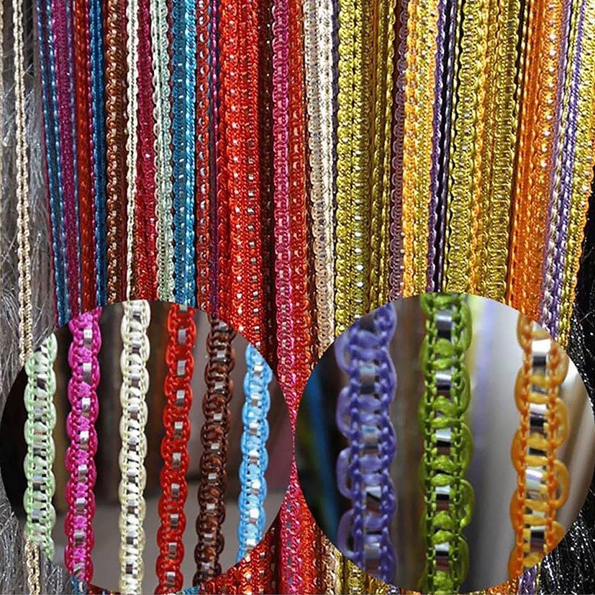 Tassel Decoration Fly Screen Panel Room Door Curtain Divider Window Bead String V528-SILVER-CURTAIN-MULTICOLOR-590674
