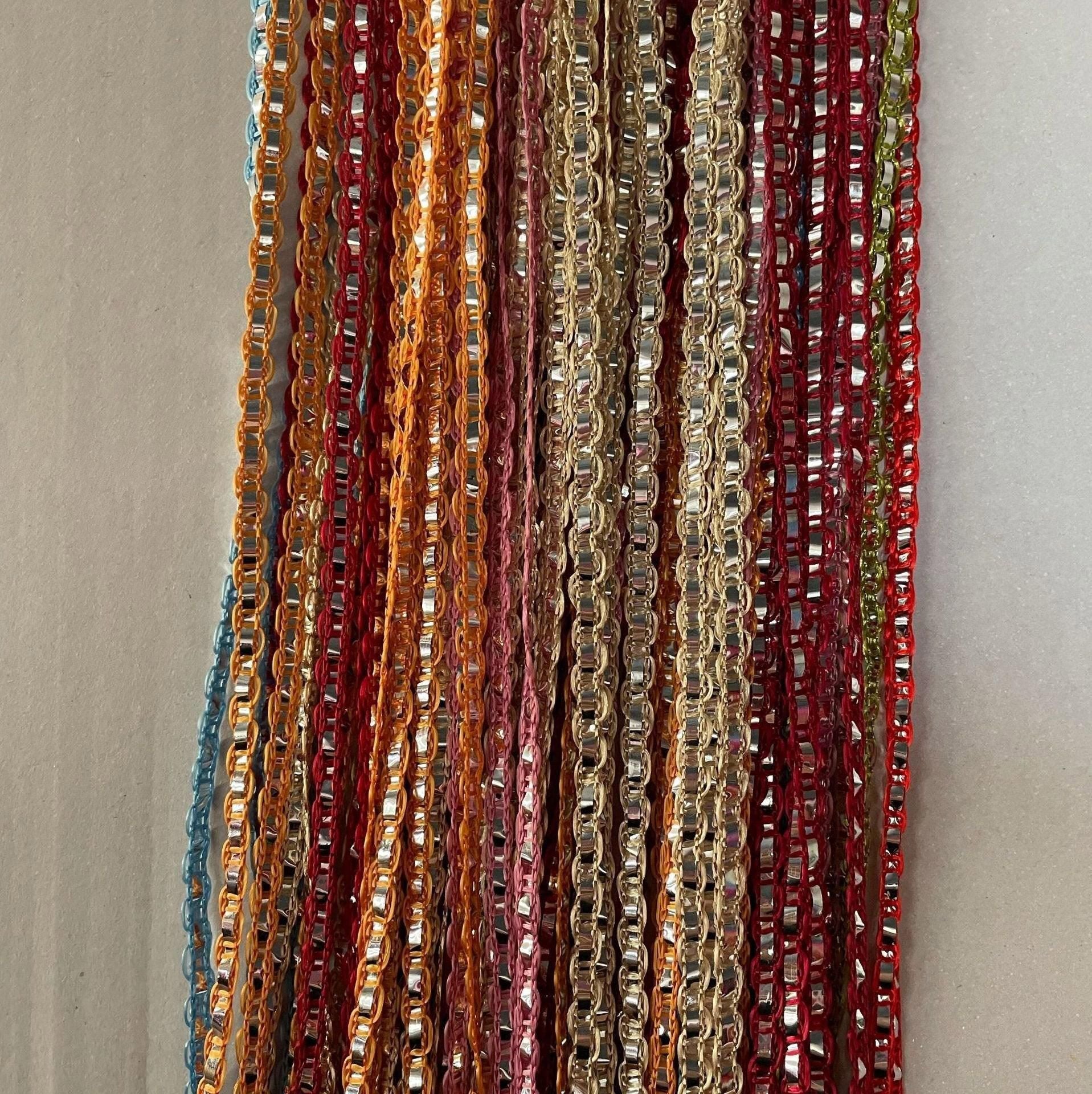 Tassel Decoration Fly Screen Panel Room Door Curtain Divider Window Bead String V528-SILVER-CURTAIN-MULTICOLOR-590674