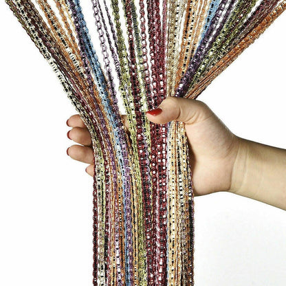 Tassel Decoration Fly Screen Panel Room Door Curtain Divider Window Bead String V528-SILVER-CURTAIN-MULTICOLOR-590674
