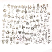 100Pcs Tibetan Silver Mixed Charms - DIY Jewelry Crafting Pendants V528-SILVERMICHARM-2-503925