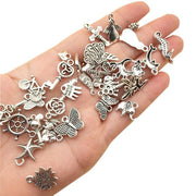 100Pcs Tibetan Silver Mixed Charms - DIY Jewelry Crafting Pendants V528-SILVERMICHARM-2-503925