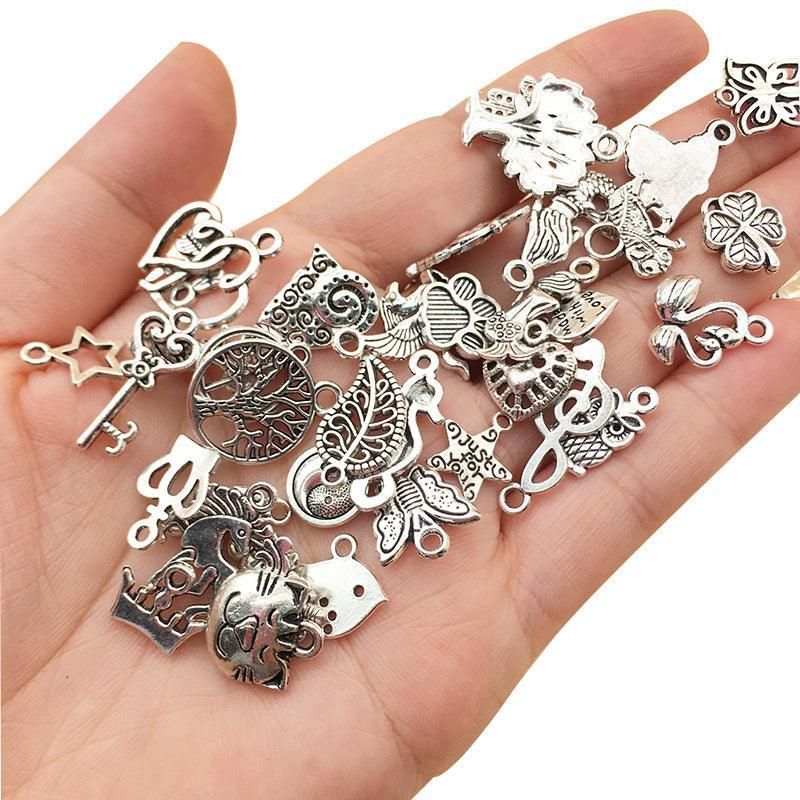 100Pcs Tibetan Silver Mixed Charms - DIY Jewelry Crafting Pendants V528-SILVERMICHARM-2-503925