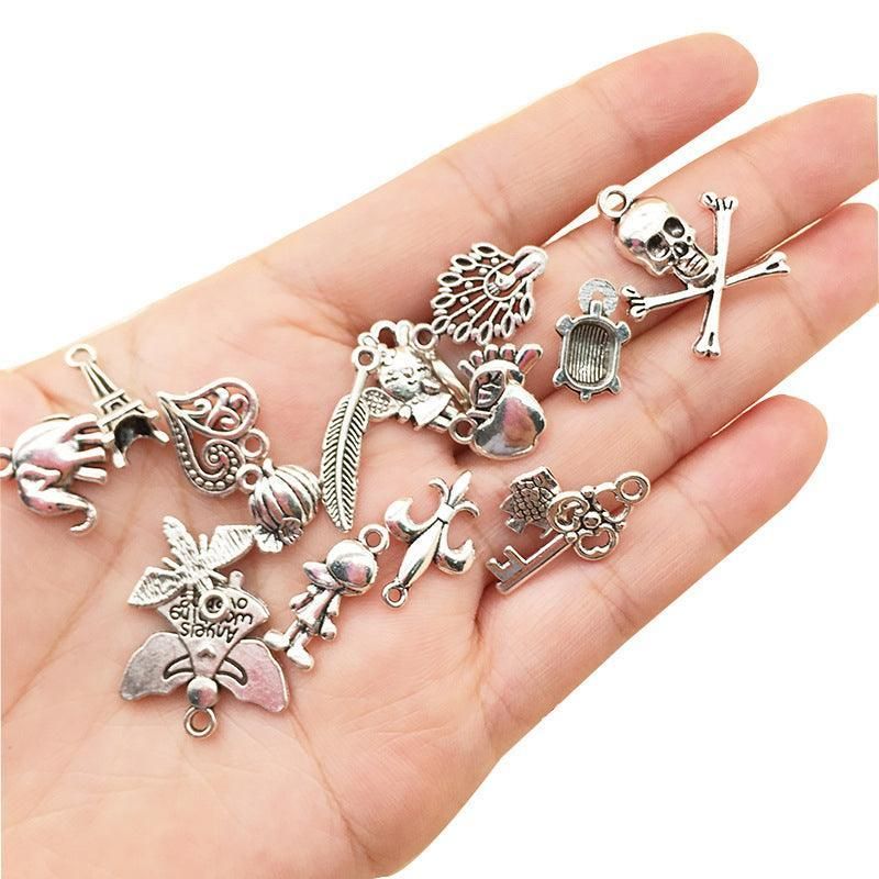 100Pcs Tibetan Silver Mixed Charms - DIY Jewelry Crafting Pendants V528-SILVERMICHARM-2-503925
