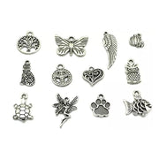 100Pcs Tibetan Silver Mixed Charms - DIY Jewelry Crafting Pendants V528-SILVERMICHARM-2-503925
