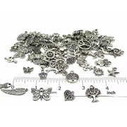 100Pcs Tibetan Silver Mixed Charms - DIY Jewelry Crafting Pendants V528-SILVERMICHARM-2-503925