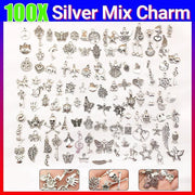 100Pcs Tibetan Silver Mixed Charms - DIY Jewelry Crafting Pendants V528-SILVERMICHARM-2-503925