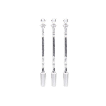 6X Mini Powder Ladle Scoop Mini Spoon Spatula Metal Shovel Silver color Spoon V528-SILVERSPOON-6PCS-186166