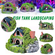 Resin Grass House Aquarium Ornament Natural Fish Tank Decoration Hideaway - A V528-SIMULATED-GRASS-HUT-2-724671
