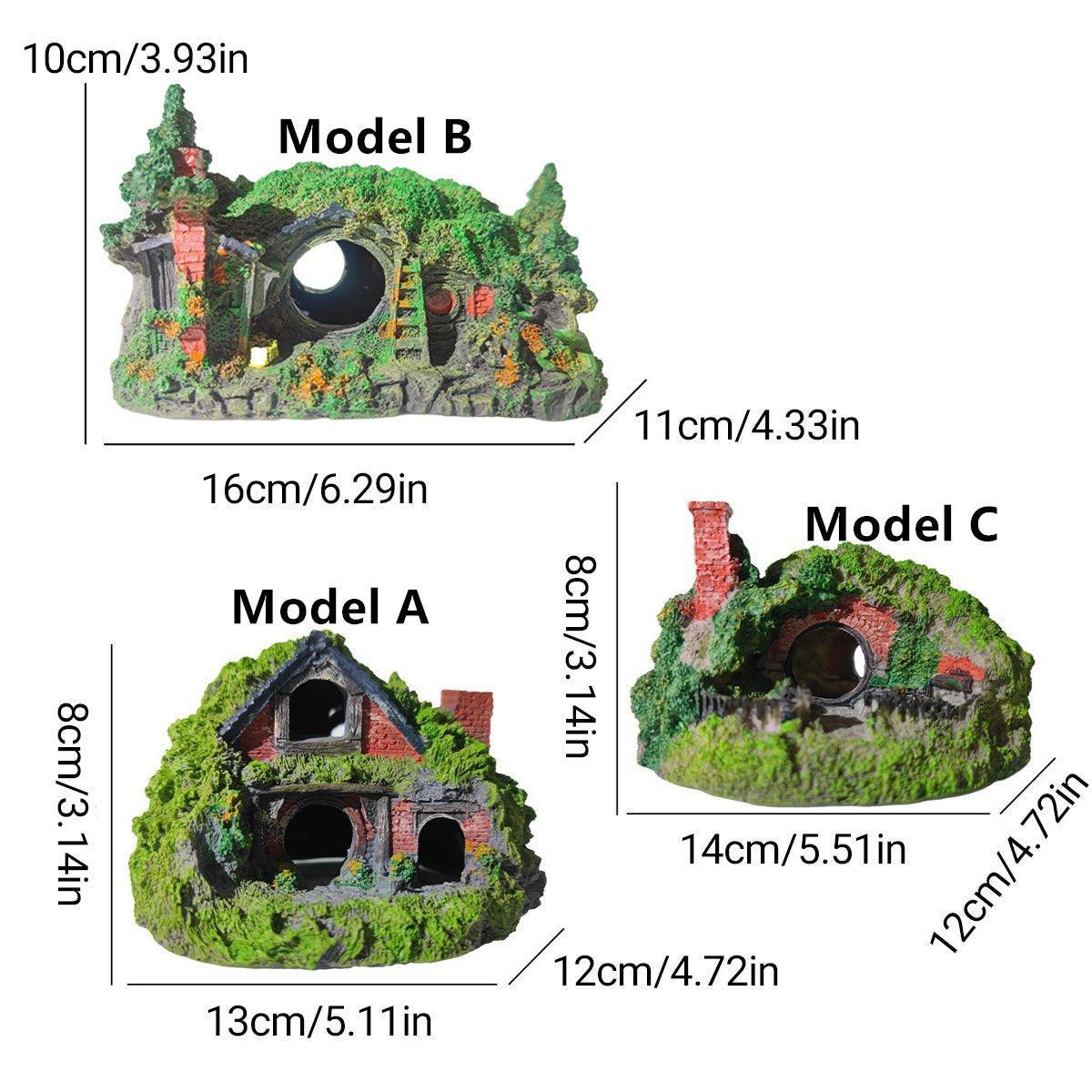 Resin Grass House Aquarium Ornament Natural Fish Tank Decoration Hideaway - A V528-SIMULATED-GRASS-HUT-2-724671