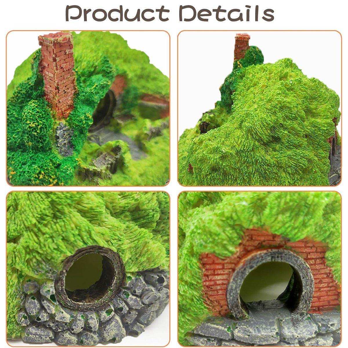 Resin Grass House Aquarium Ornament Natural Fish Tank Decoration Hideaway - A V528-SIMULATED-GRASS-HUT-2-724671